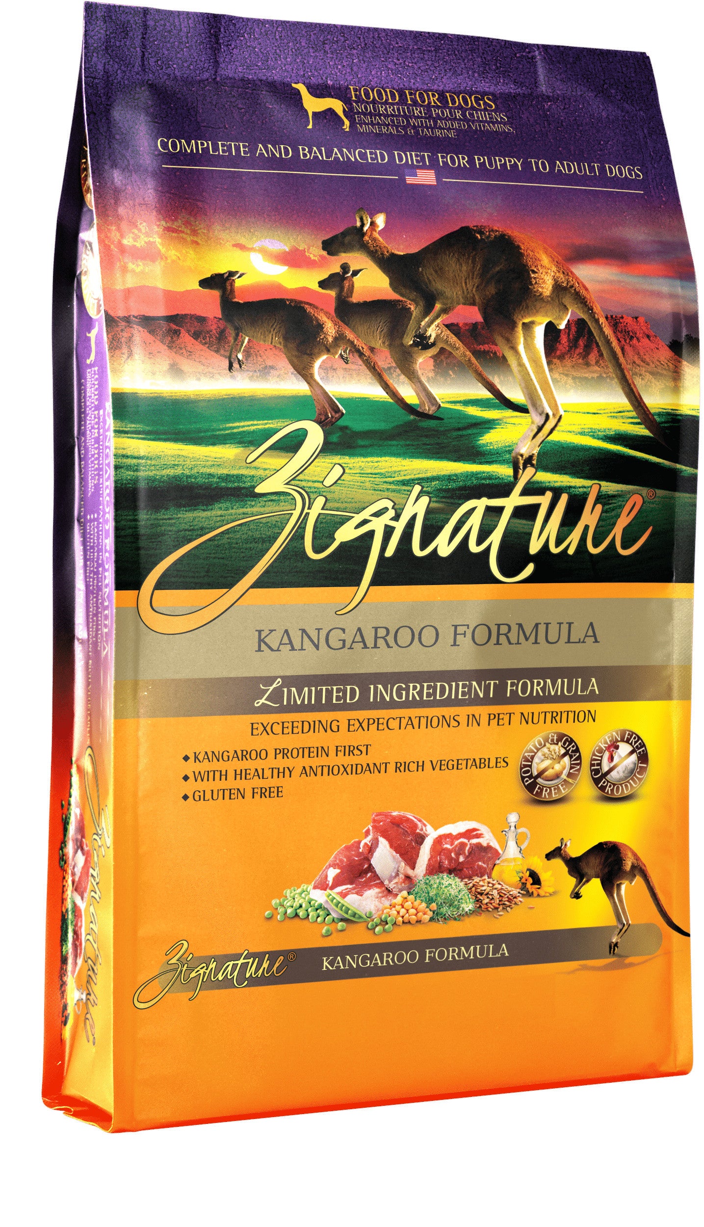 Zignature Kangaroo Alimento de Canguro Libre de Granos