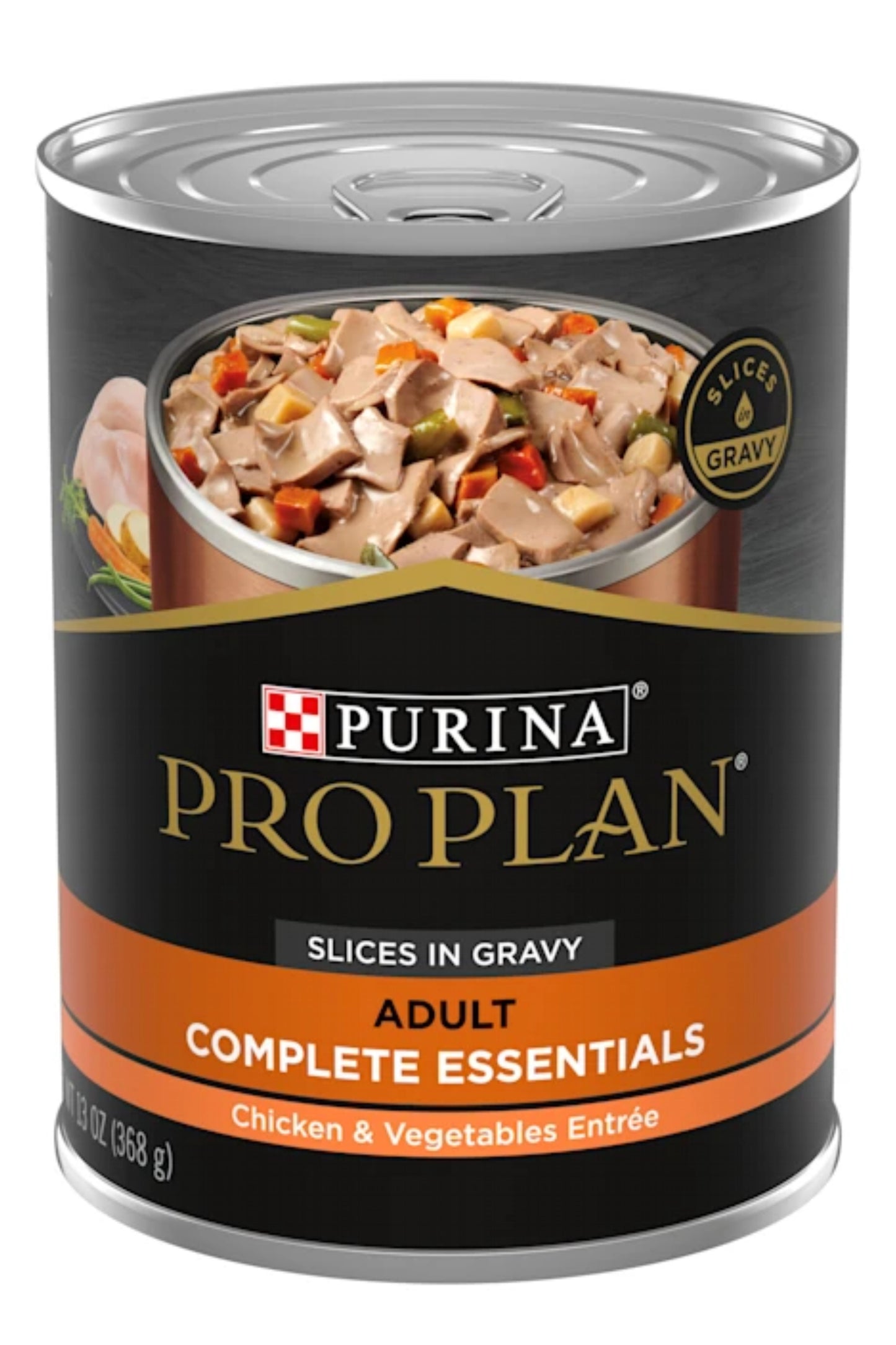 Purina© 1 - Complete Essentials - Slices in Gravy Chicken & Vegetables Entreé | Adultos